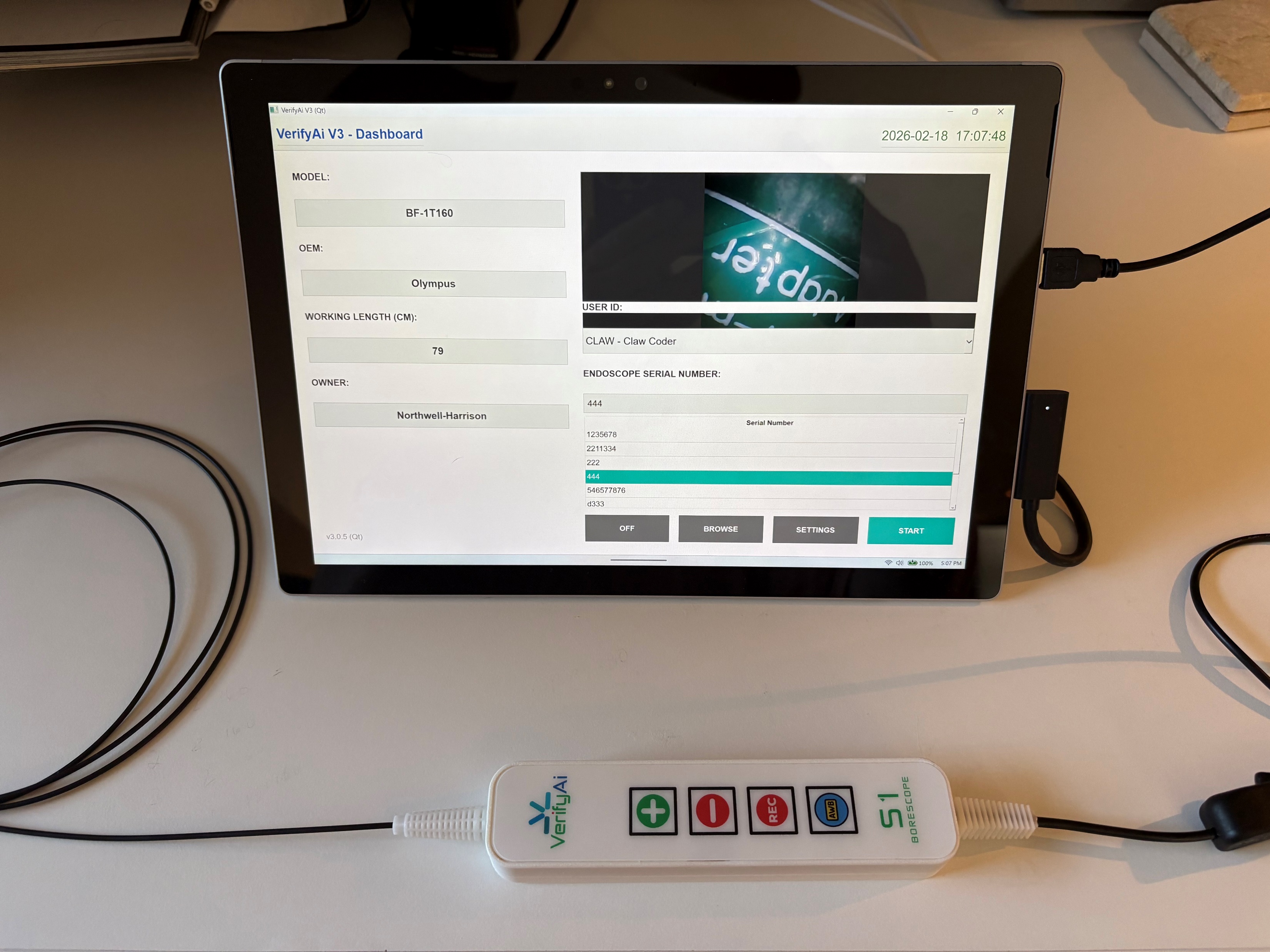 S1 Borescope with V2 Software on Windows 11